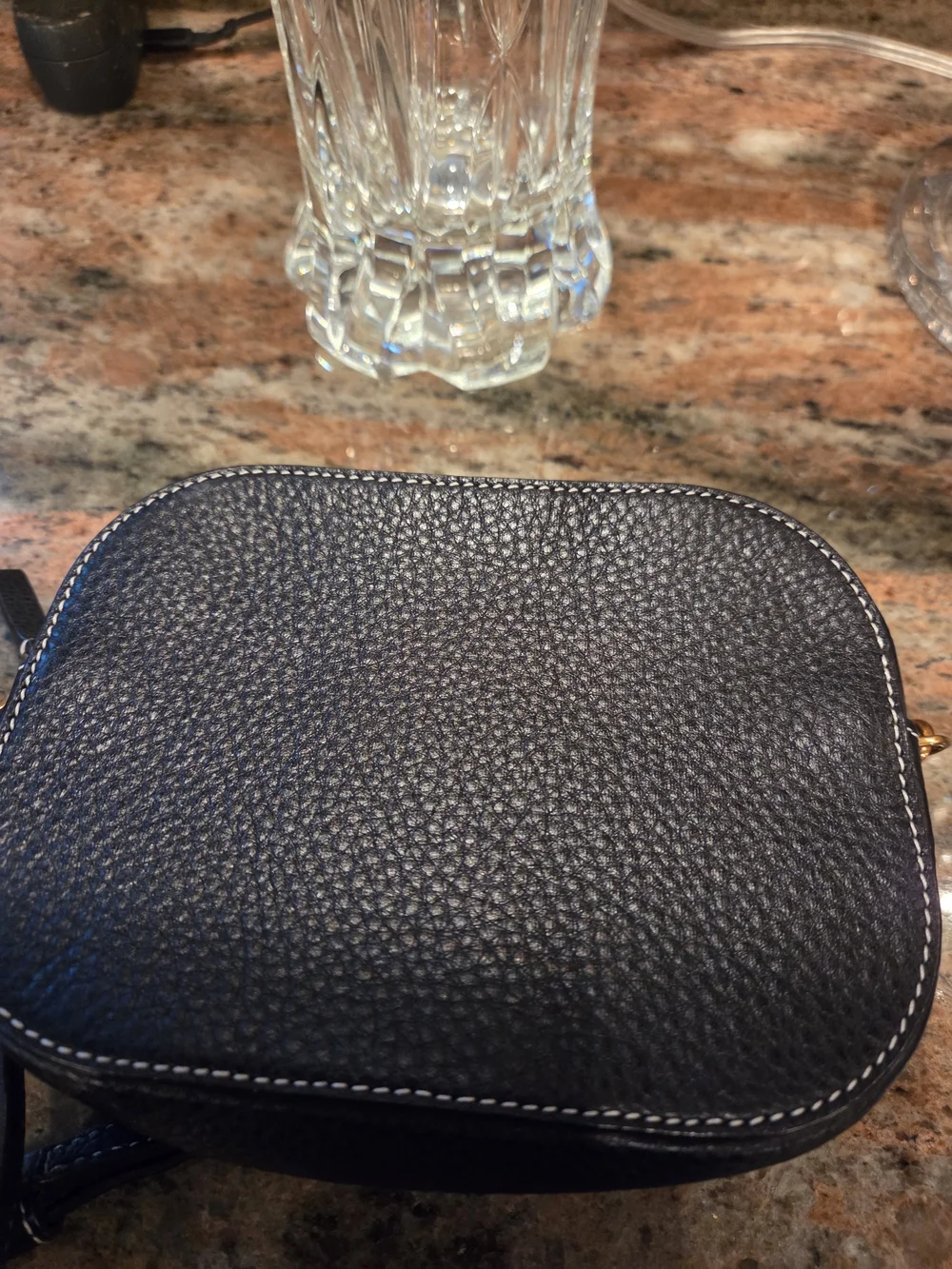 Tory Burch Black Leather Crossbody Bag with Card Holder